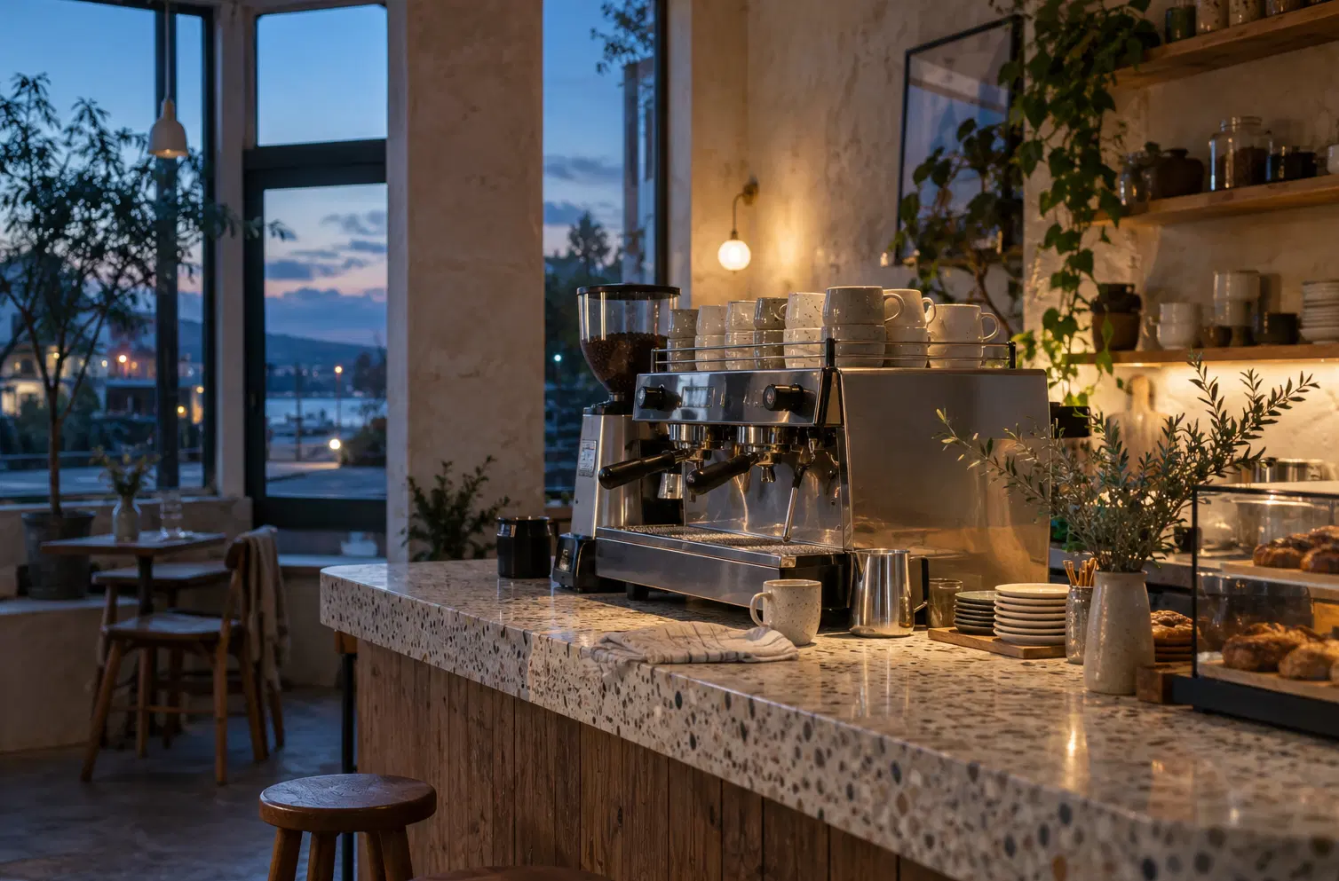 Illustration of cafés and their working space